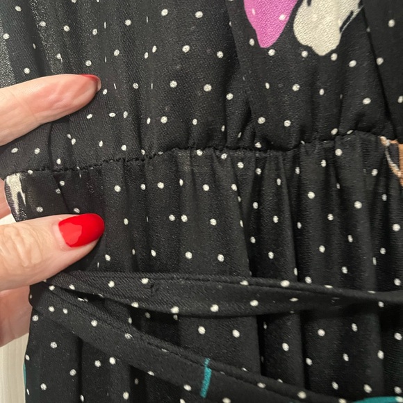 Vintage Black Floral Women's Dress - Picture 5 of 12